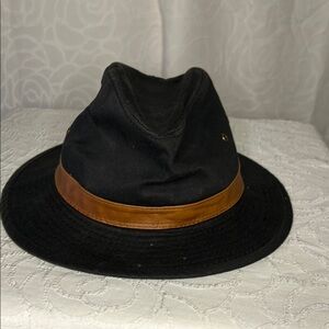 DORFMAN PACIFIC CO black SCALA 100% cotton Safari Gable men’s hat. Size Large.